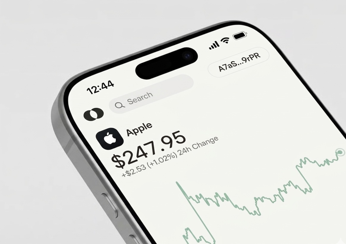 Acend app showing Apple stock at $247.95 with a green price chart on an iPhone